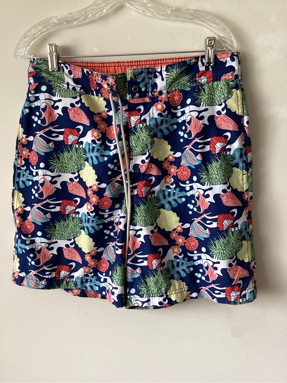 Nautica Men's Navy Tropical Print Swim Shorts